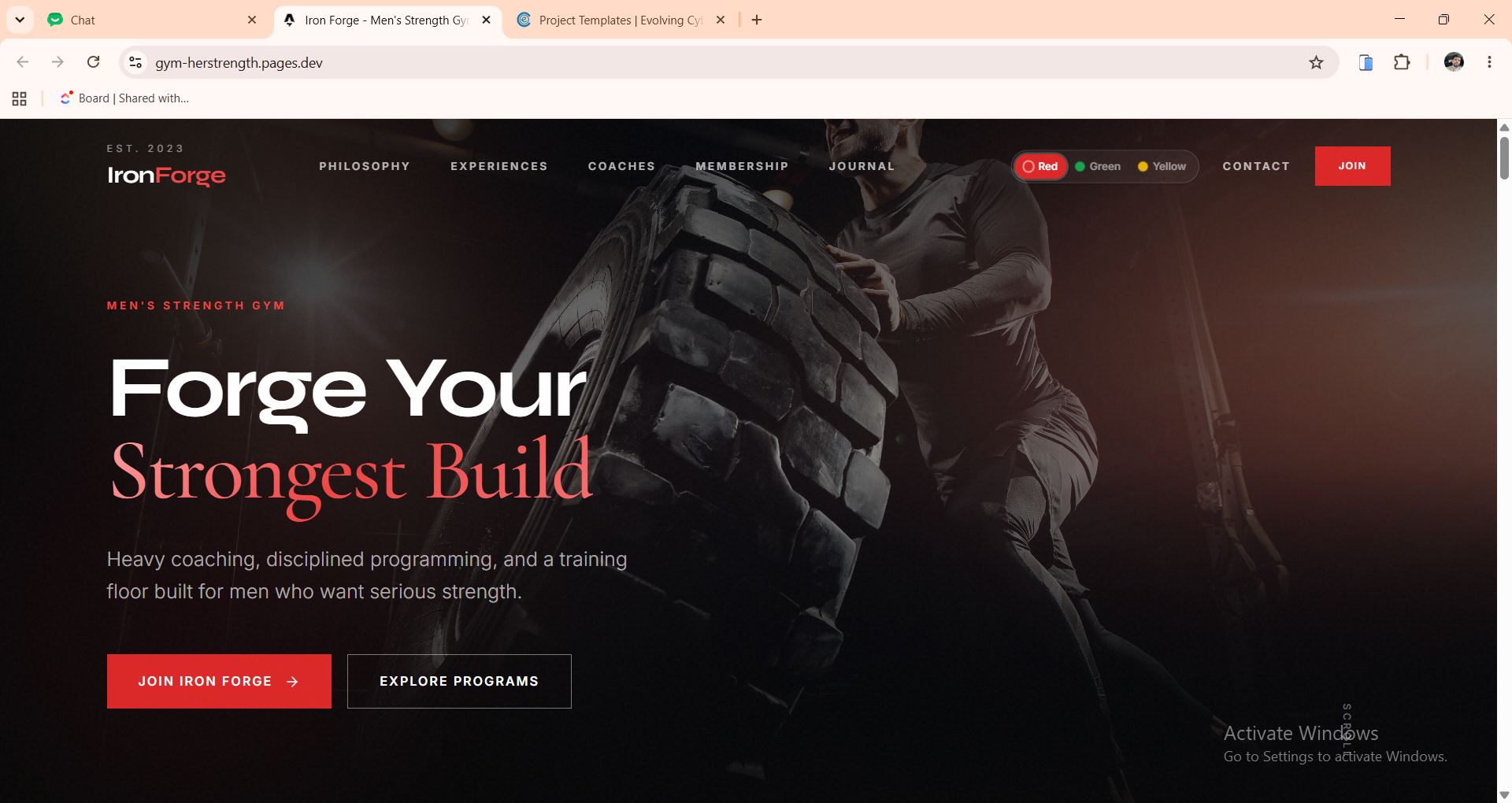 HerStrength template screenshot